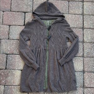 Vintage FREE PEOPLE Lambswool Hooded Toggle Cardigan